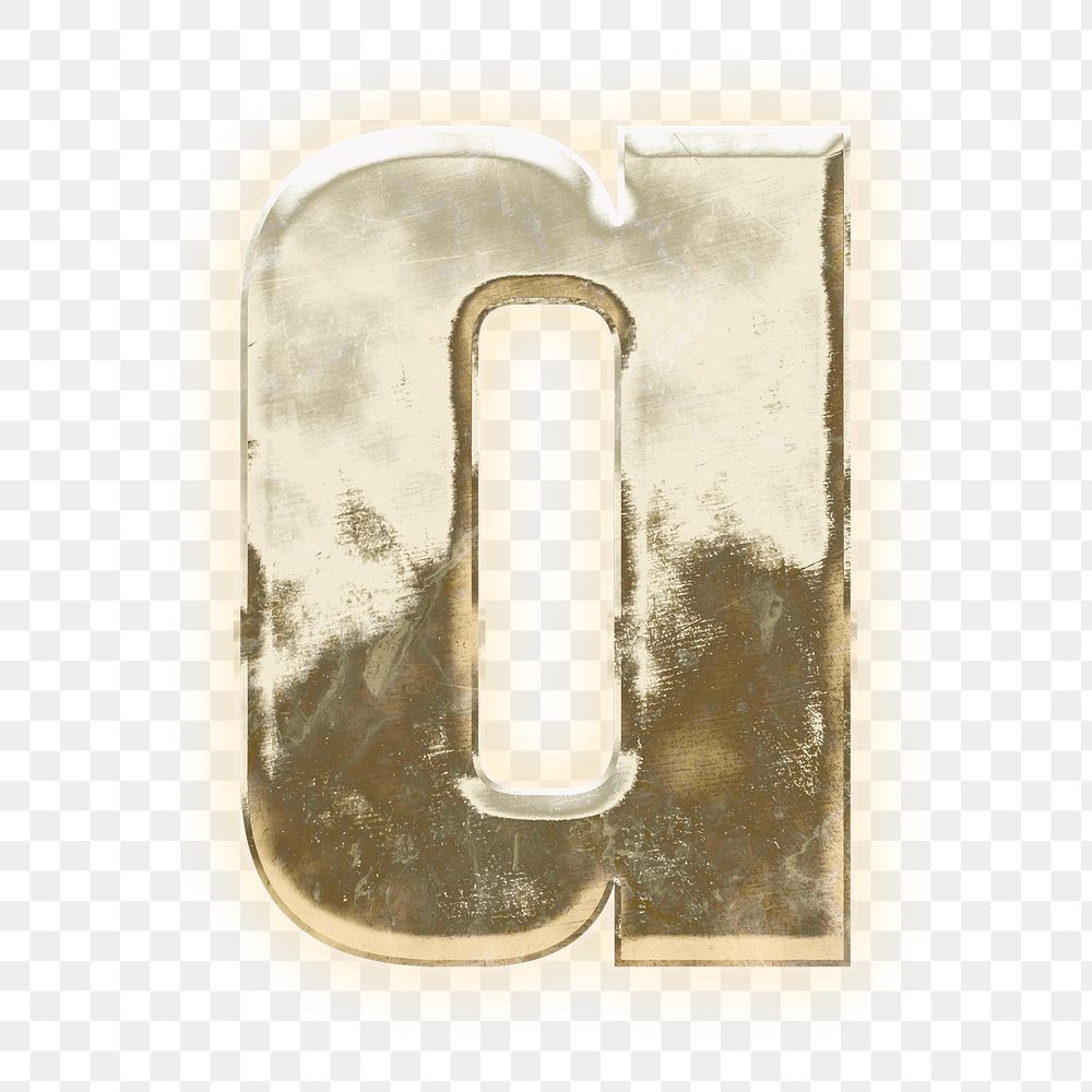 Letter a png gold font, transparent background