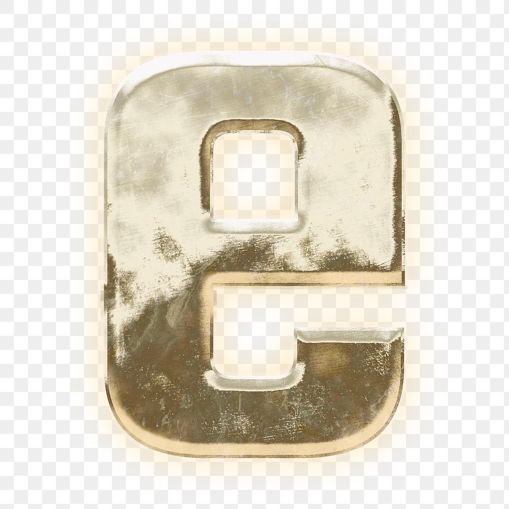 Letter e png gold font, transparent background