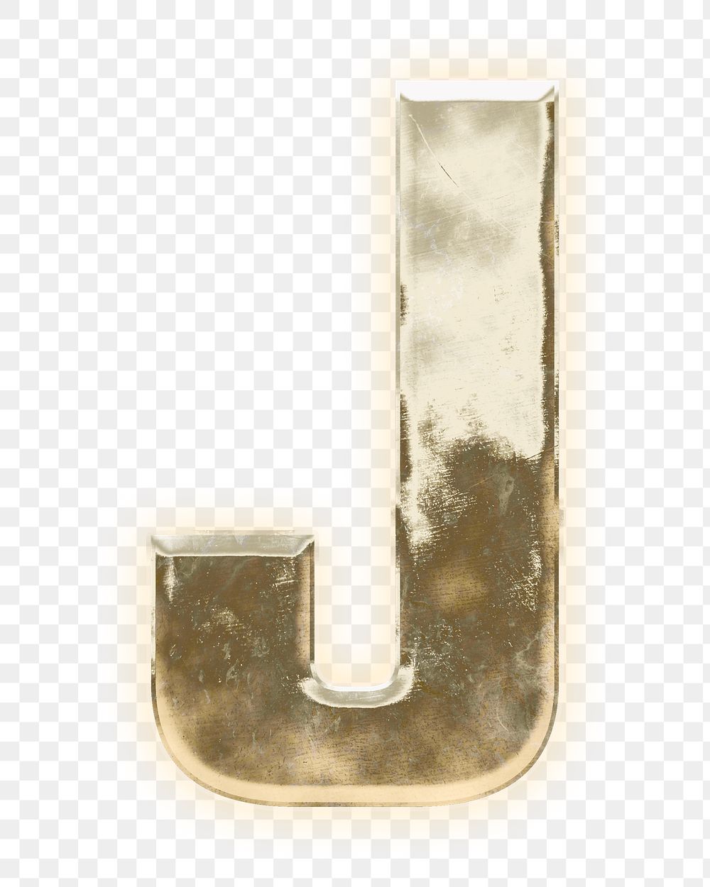 Letter J png gold font, transparent background