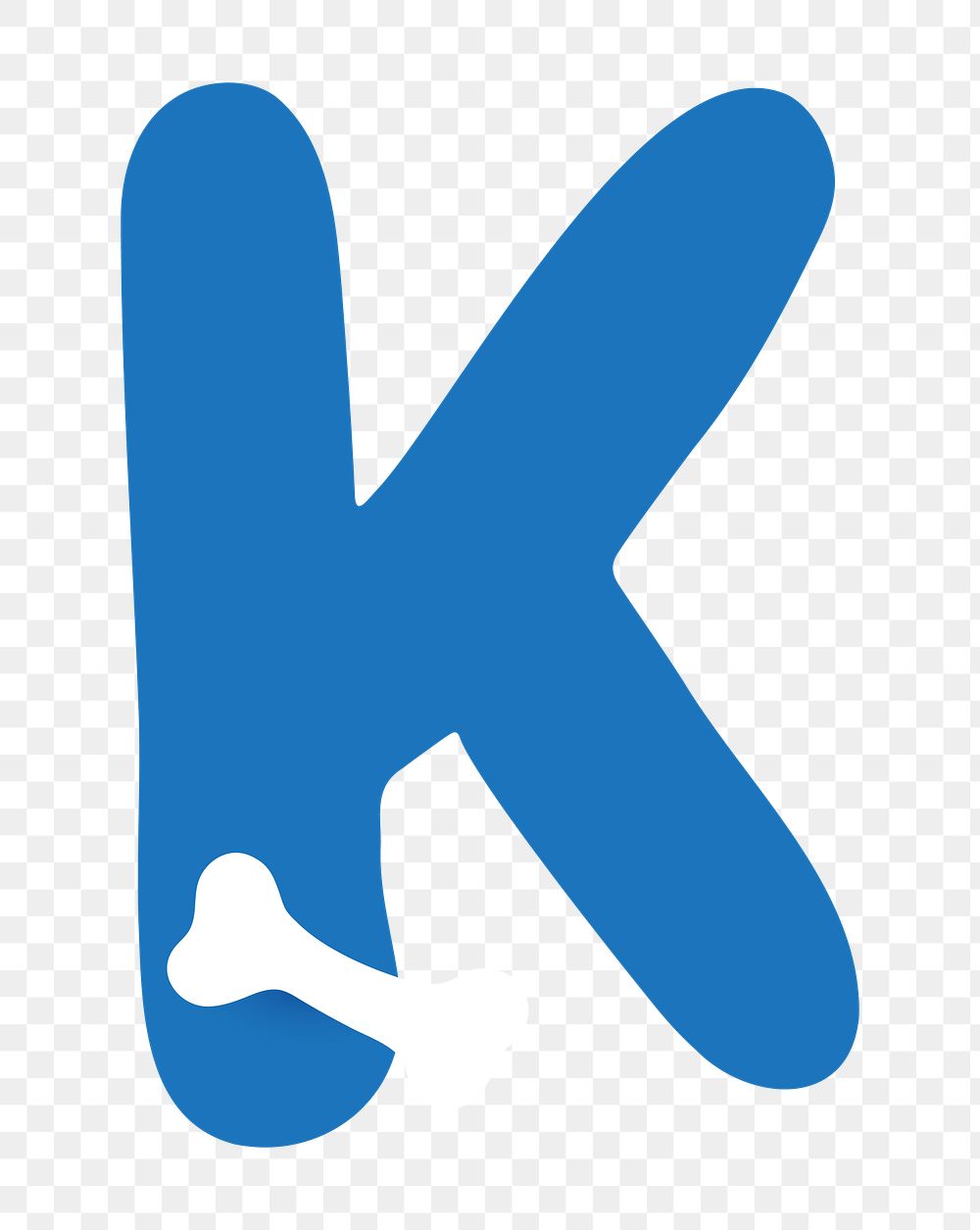 Letter K png blue font, transparent background