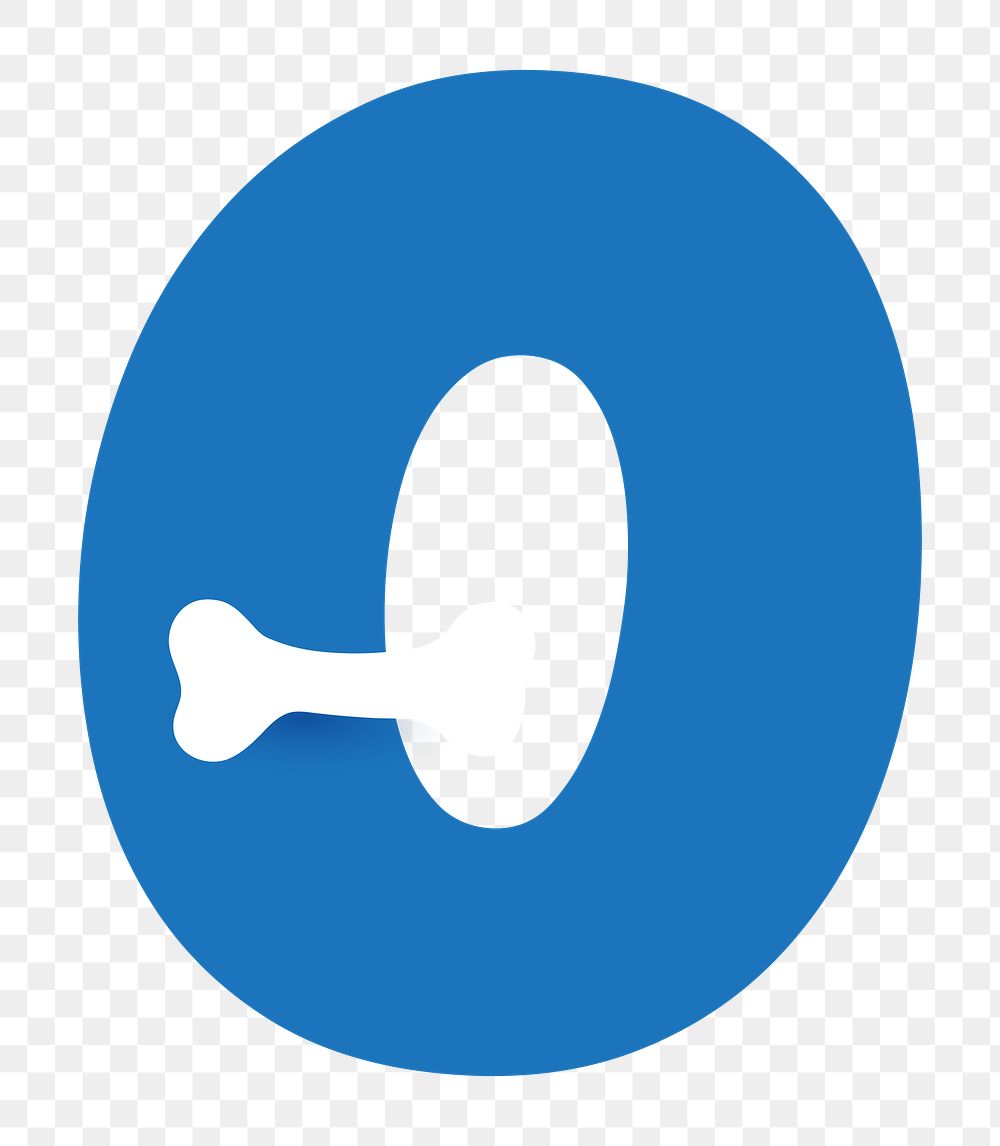 Letter O png blue font, transparent background