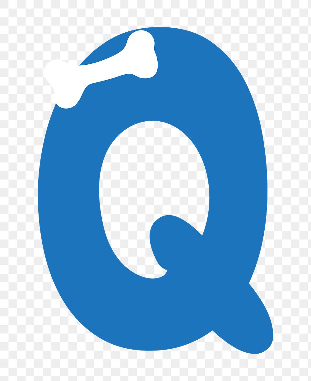 Letter Q png blue font, transparent background