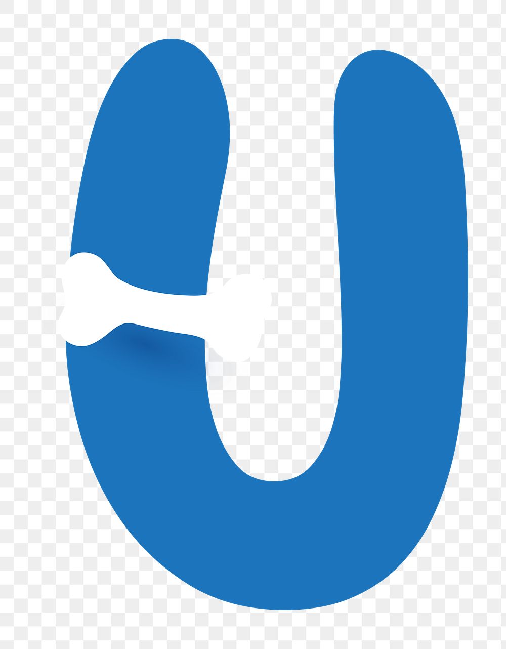 Letter U png blue font, transparent background