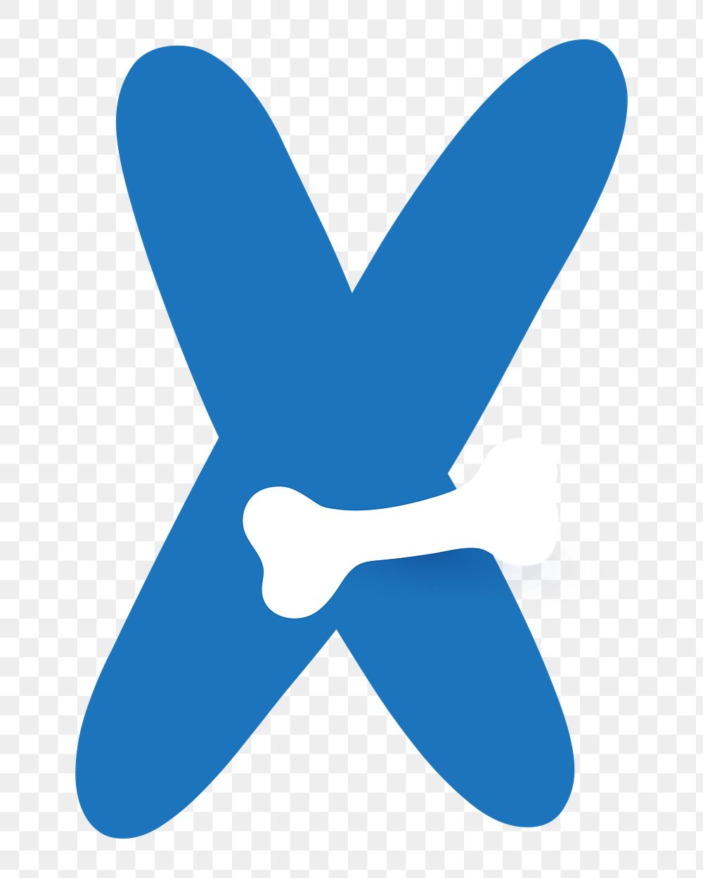 Letter X png blue font, transparent background