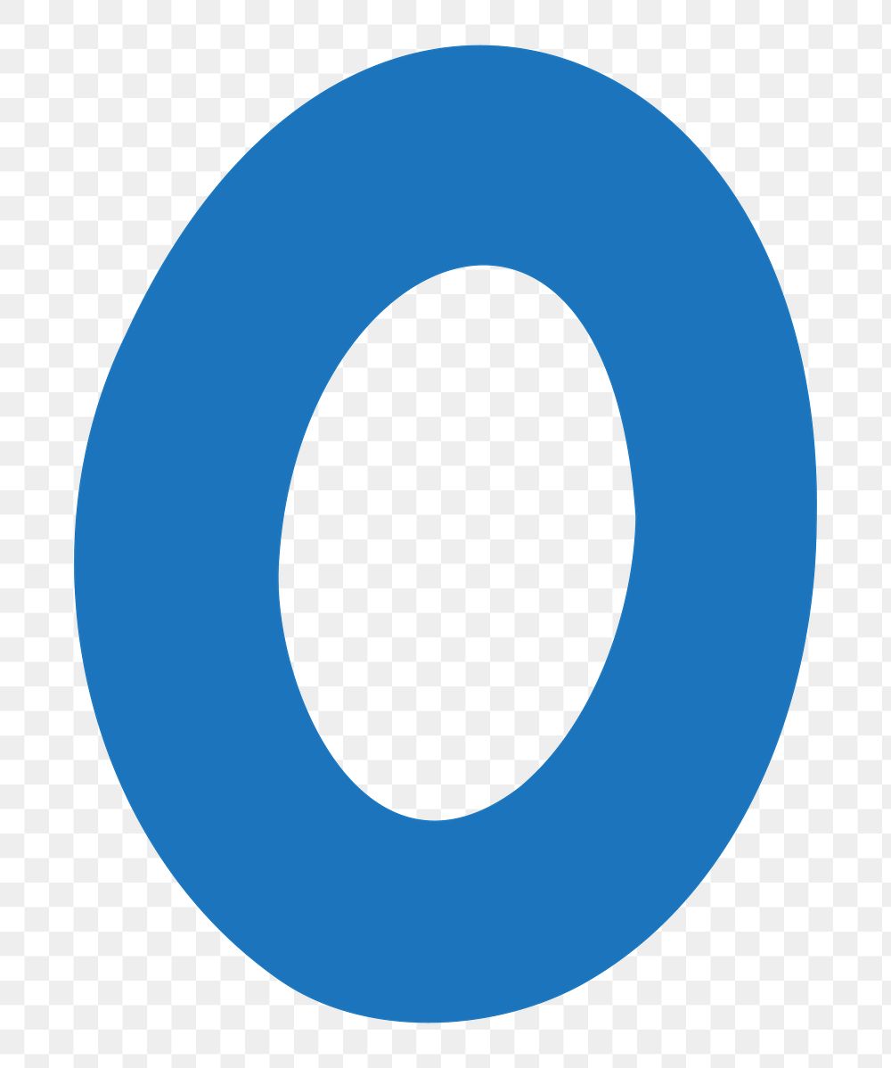 Number 0 png blue font, transparent background