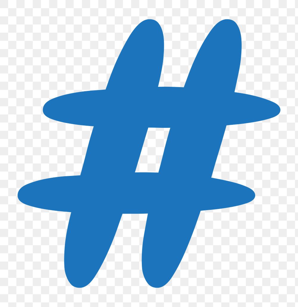 Hashtag png blue sign, transparent background