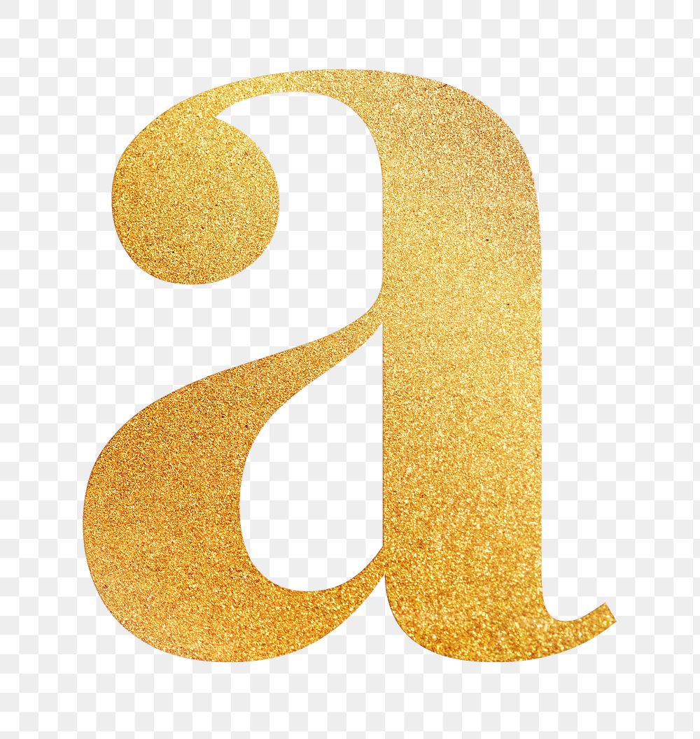 Letter a png gold foil alphabet, transparent background