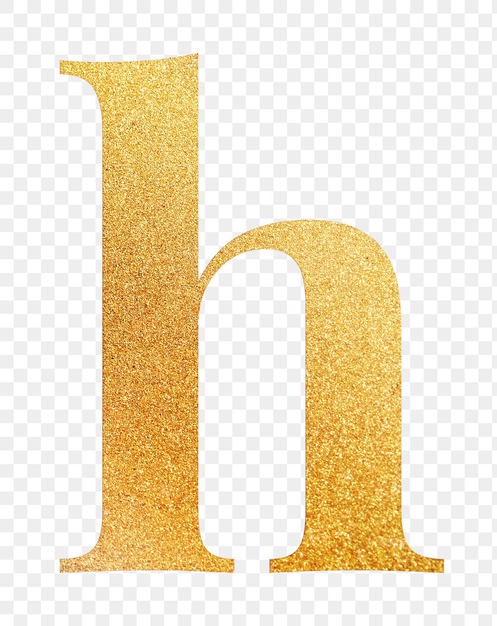 Letter h png gold foil alphabet, transparent background