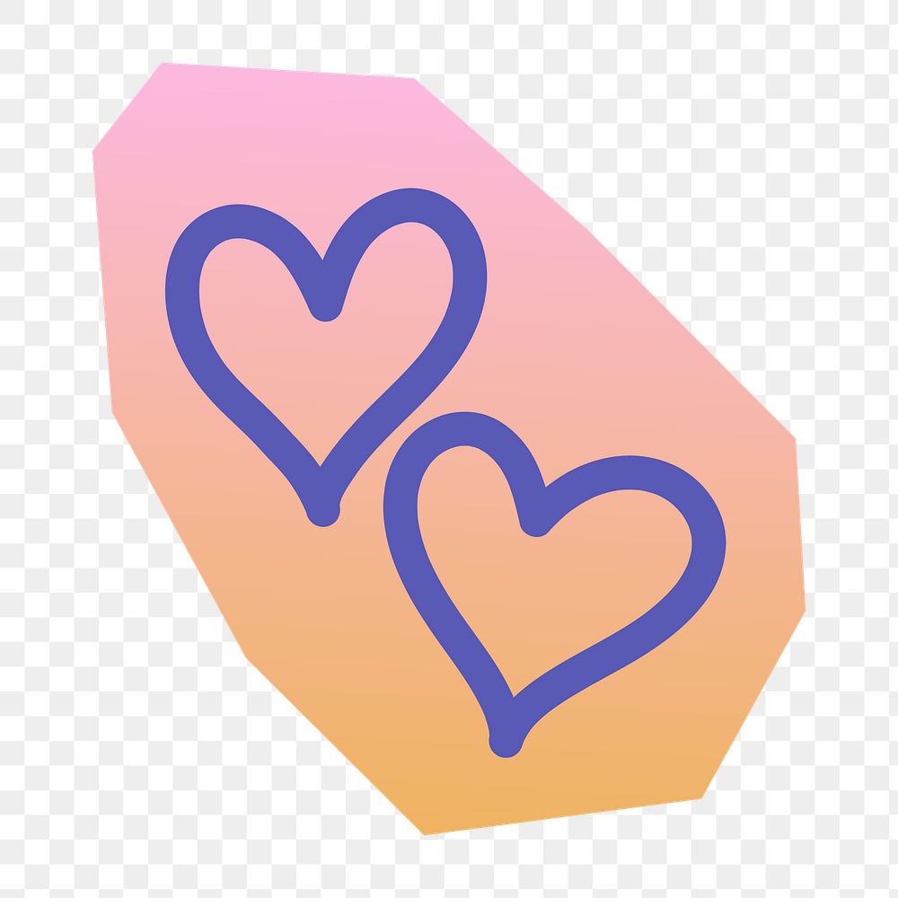 Blue hearts png shape in papercut illustration, transparent background
