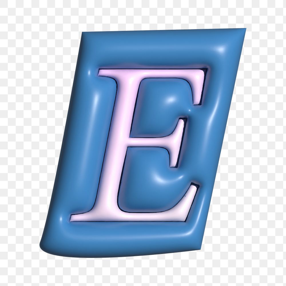 Letter E png in 3D alphabets illustration