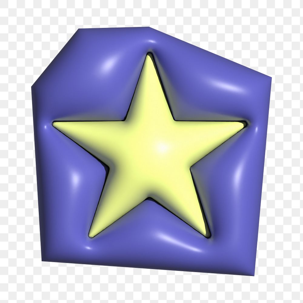 Star png  3D shape illustration, transparent background