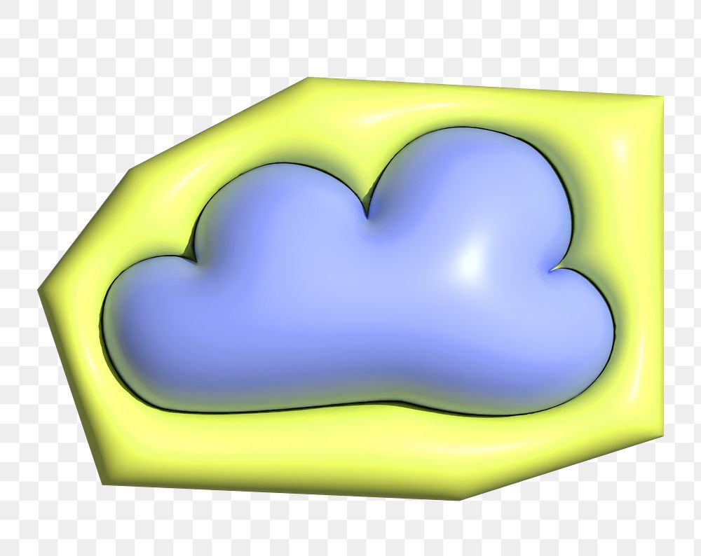 Cloud png 3D paper cut, transparent background