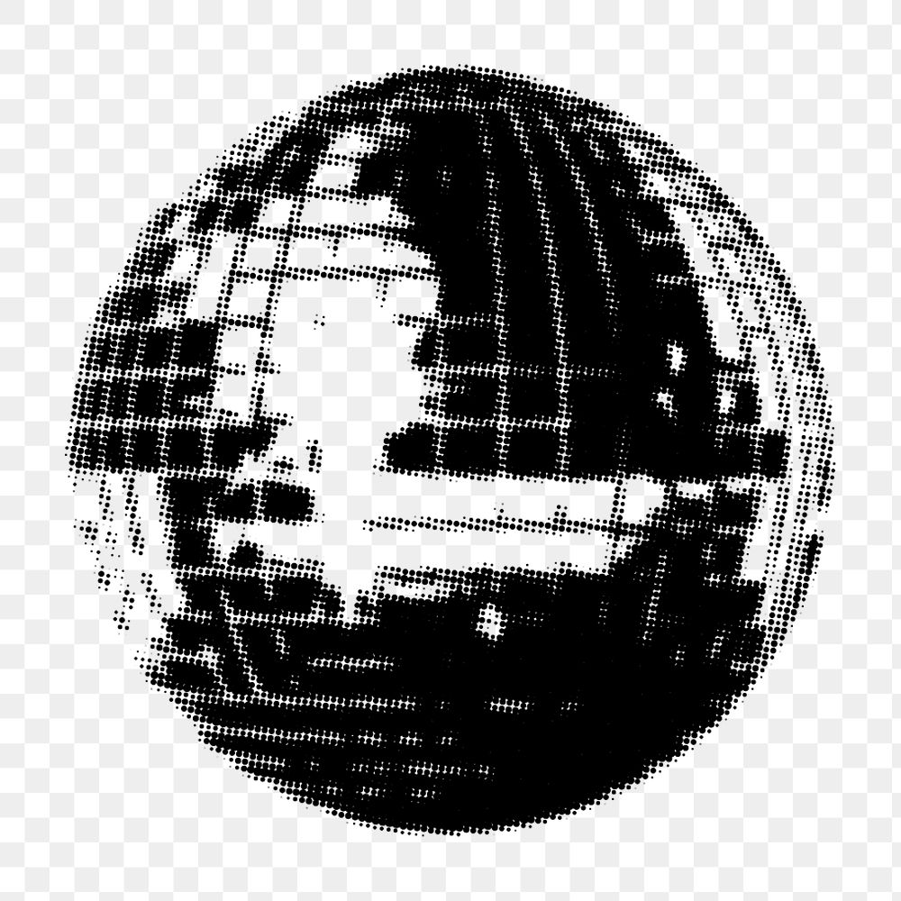 PNG Disco ball halftone design, transparent background