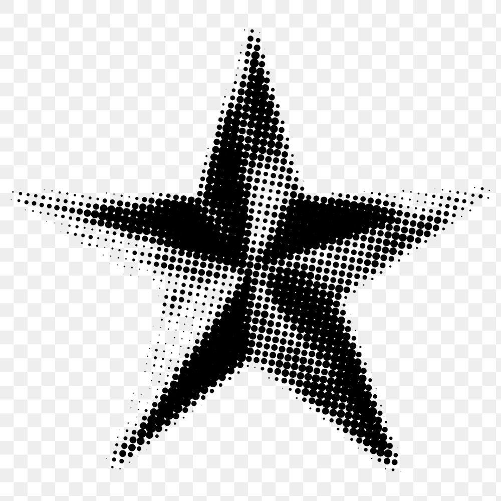 PNG Star halftone design, transparent background