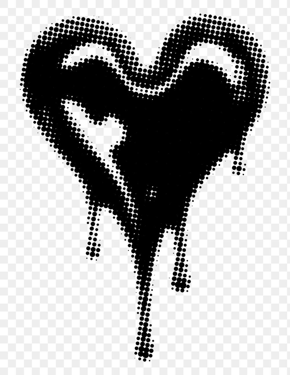 PNG Heart shape, halftone design, transparent background