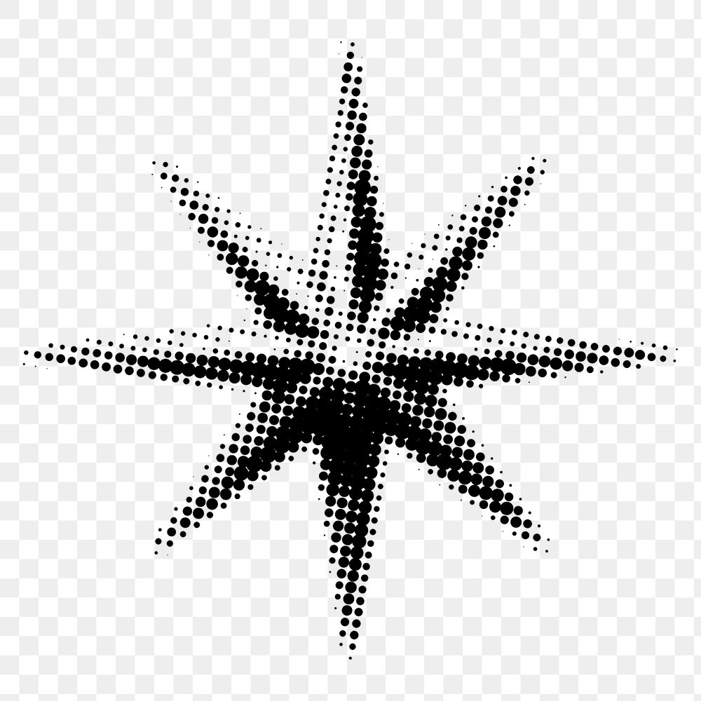 PNG Star halftone design, transparent background