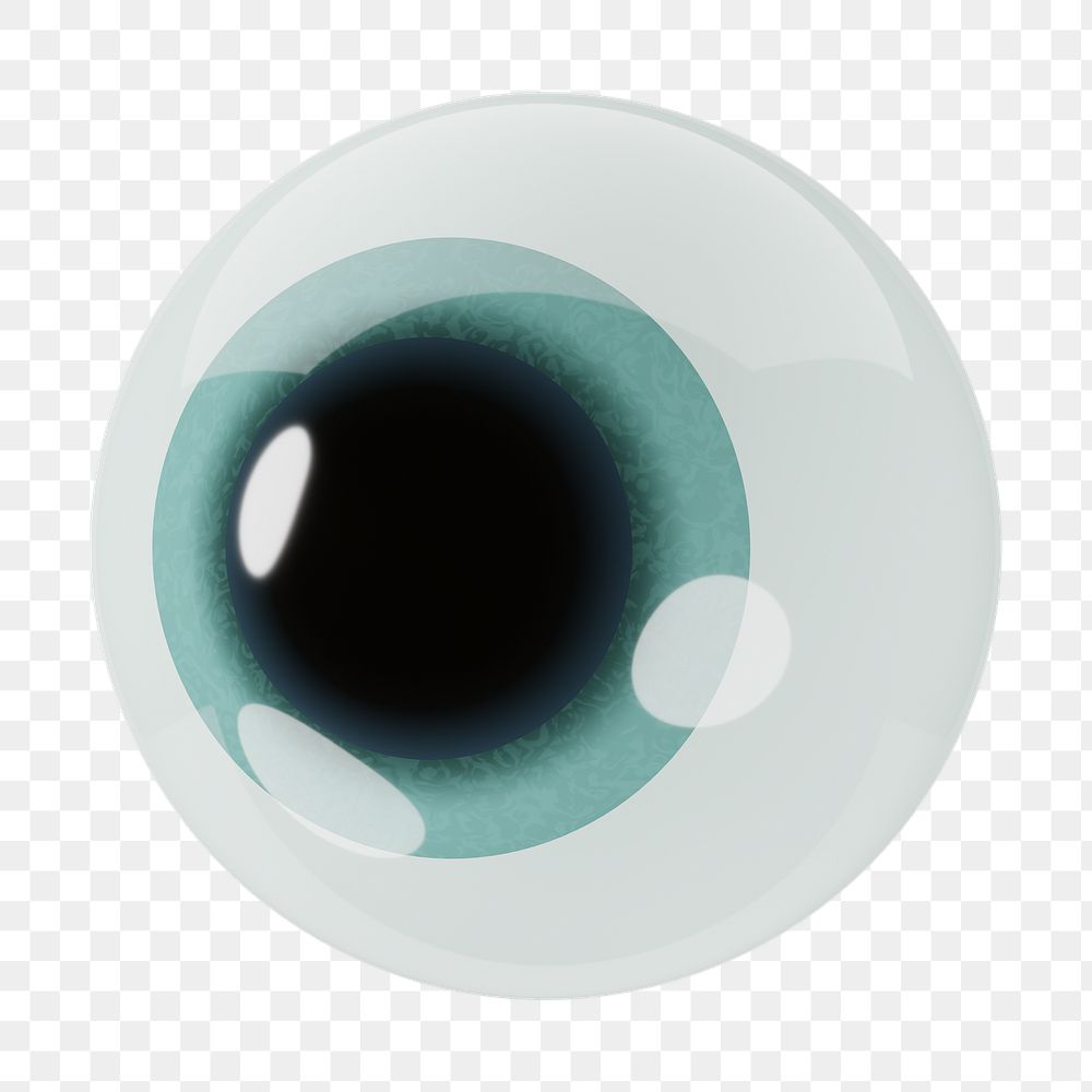 3D eye png character, transparent background