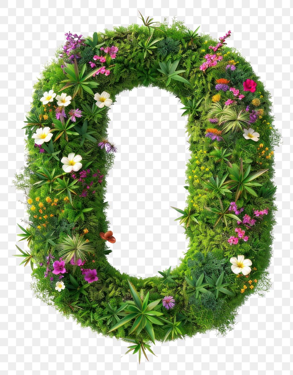 PNG  0 Number flower blossom wreath.