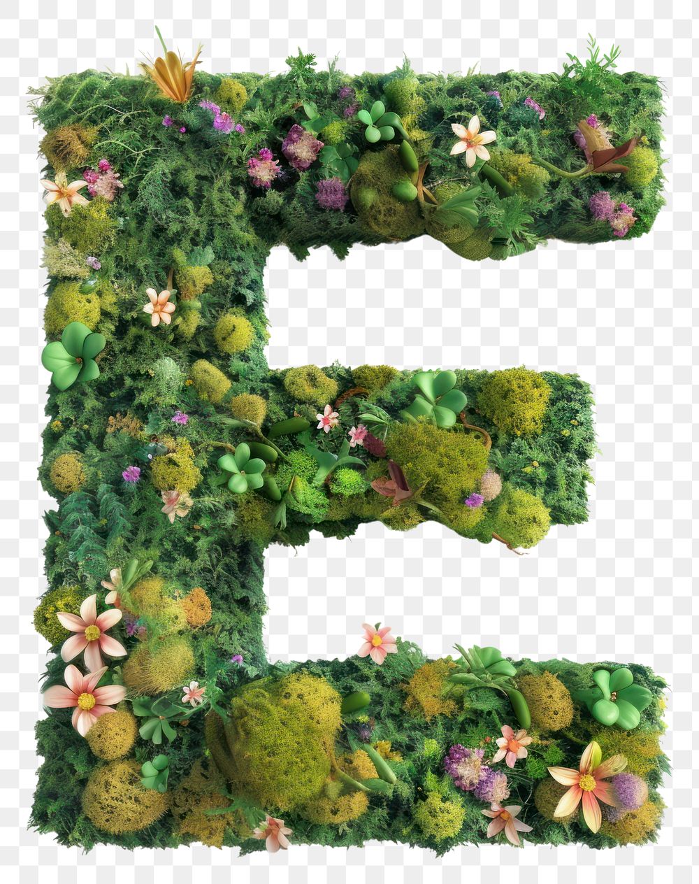 PNG  E letter green moss graphics.