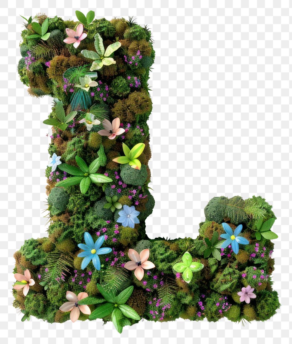 PNG  L letter green moss graphics.
