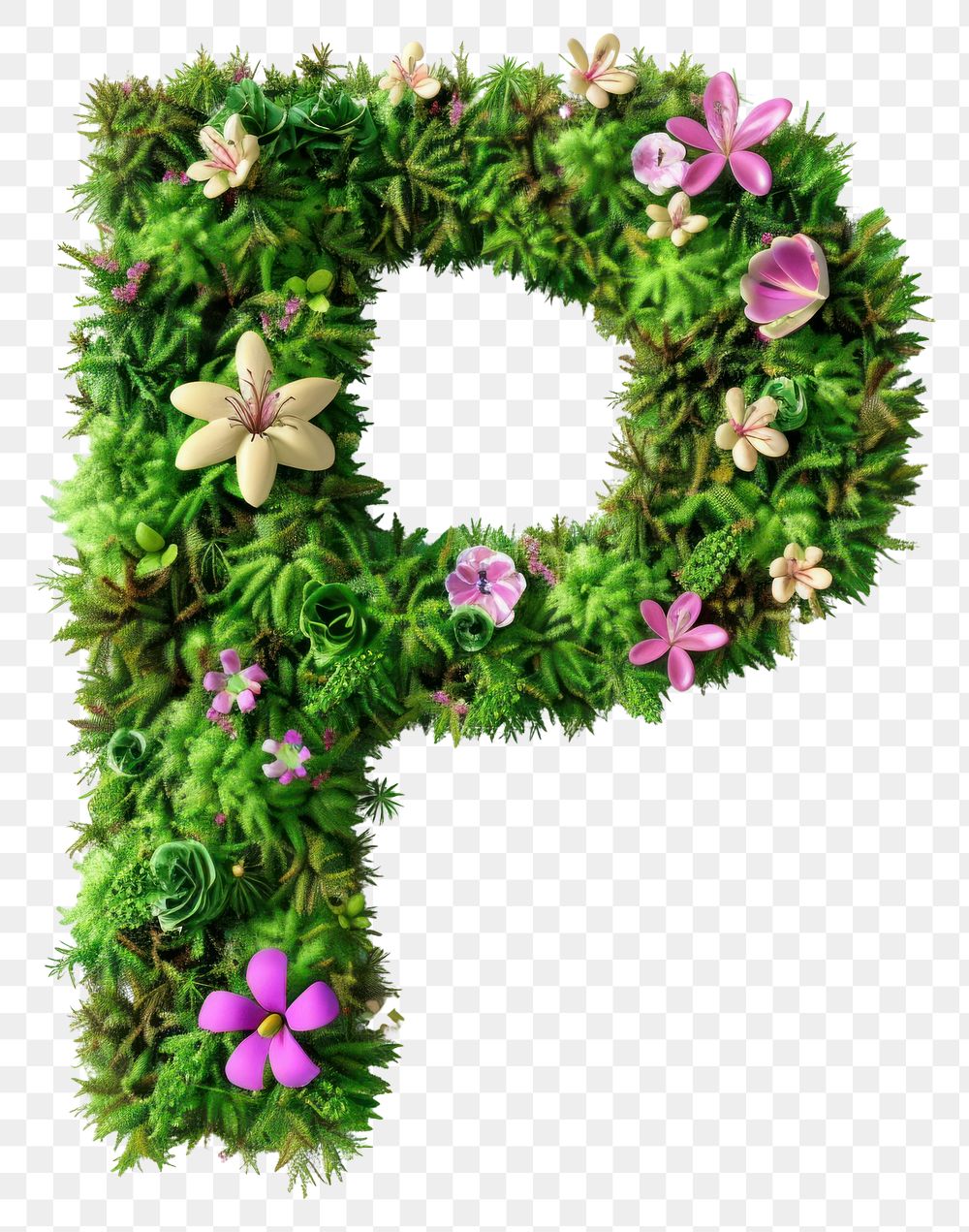 PNG  P letter flower blossom symbol.