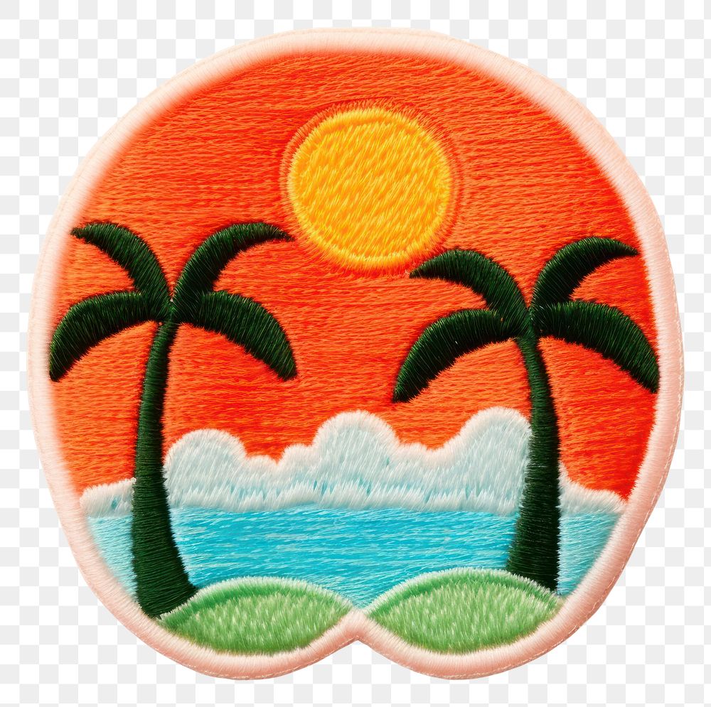 PNG Felt stickers of a single hawaii accessories embroidery accessory.