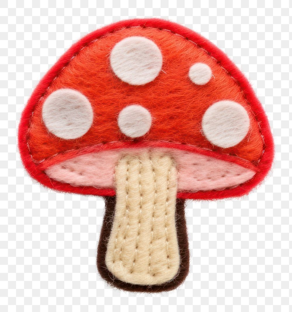 PNG Felt stickers of a single mushroom confectionery accessories accessory.