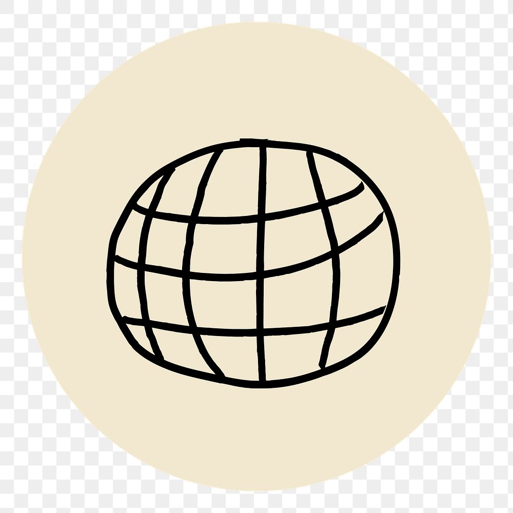 PNG grid globe IG story cover template, transparent background