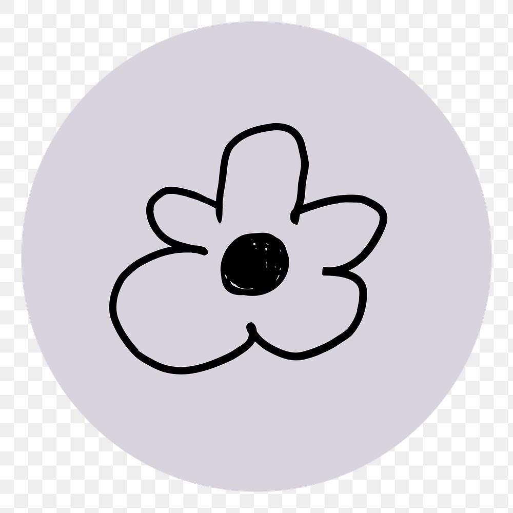 PNG flower IG story cover template, transparent background