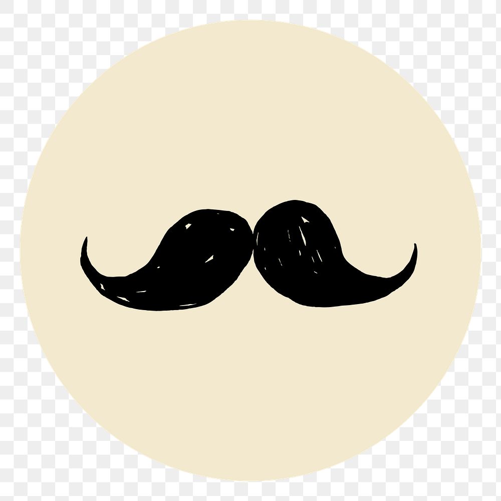 PNG mustache IG story cover template, transparent background