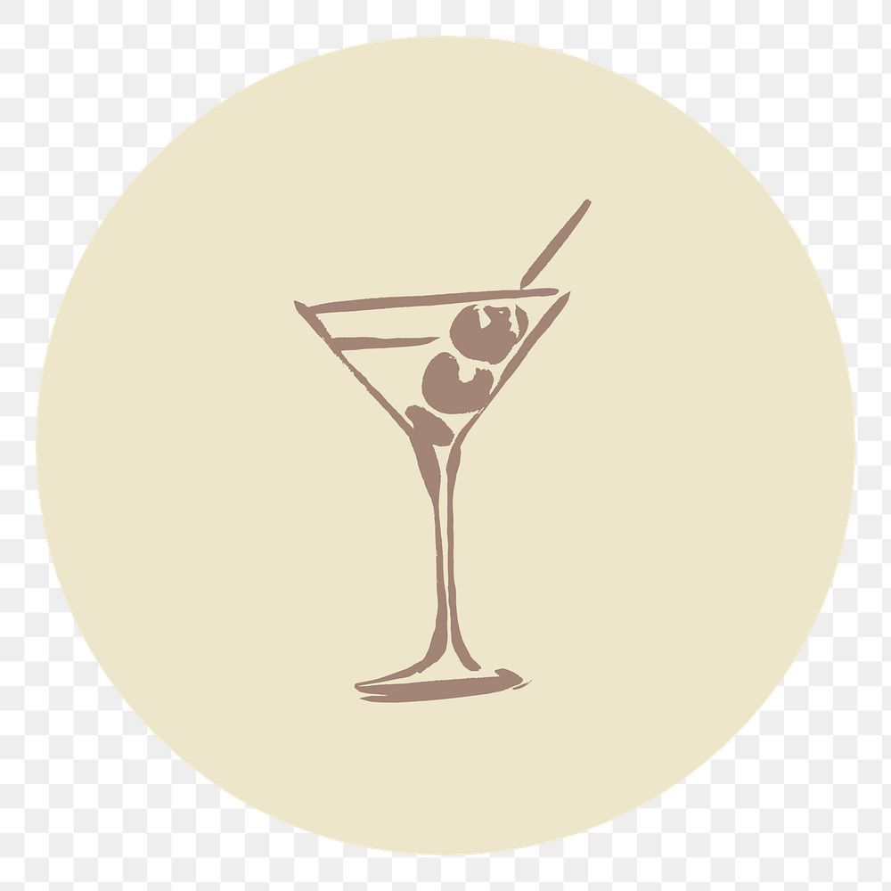 PNG cocktail IG story cover template, transparent background