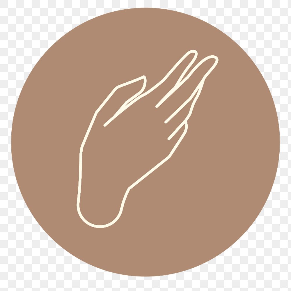 PNG hand celestial line art IG story cover template, transparent background