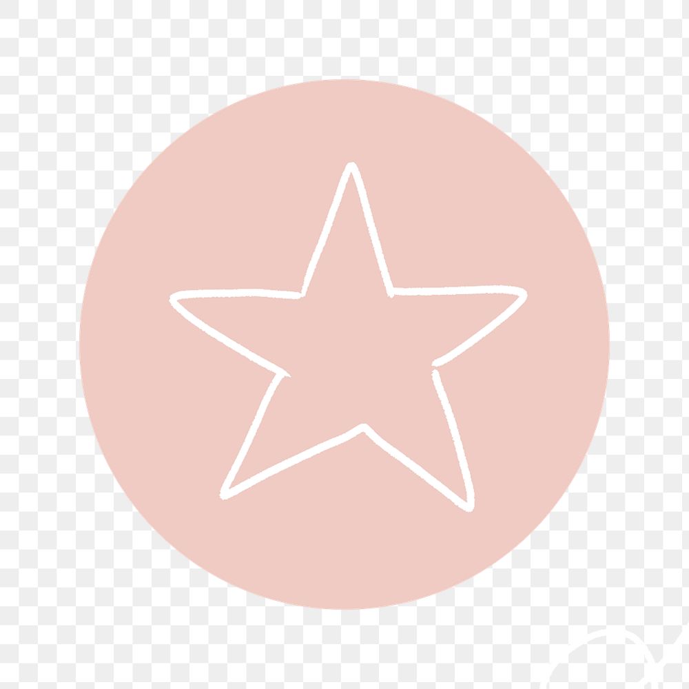 PNG pink star line art IG story cover template, transparent background