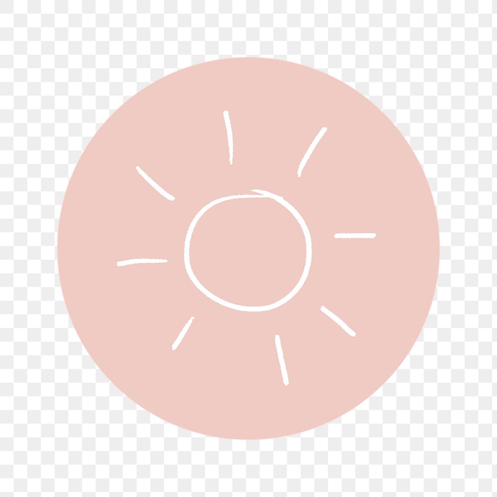PNG pink sun line art IG story cover template, transparent background