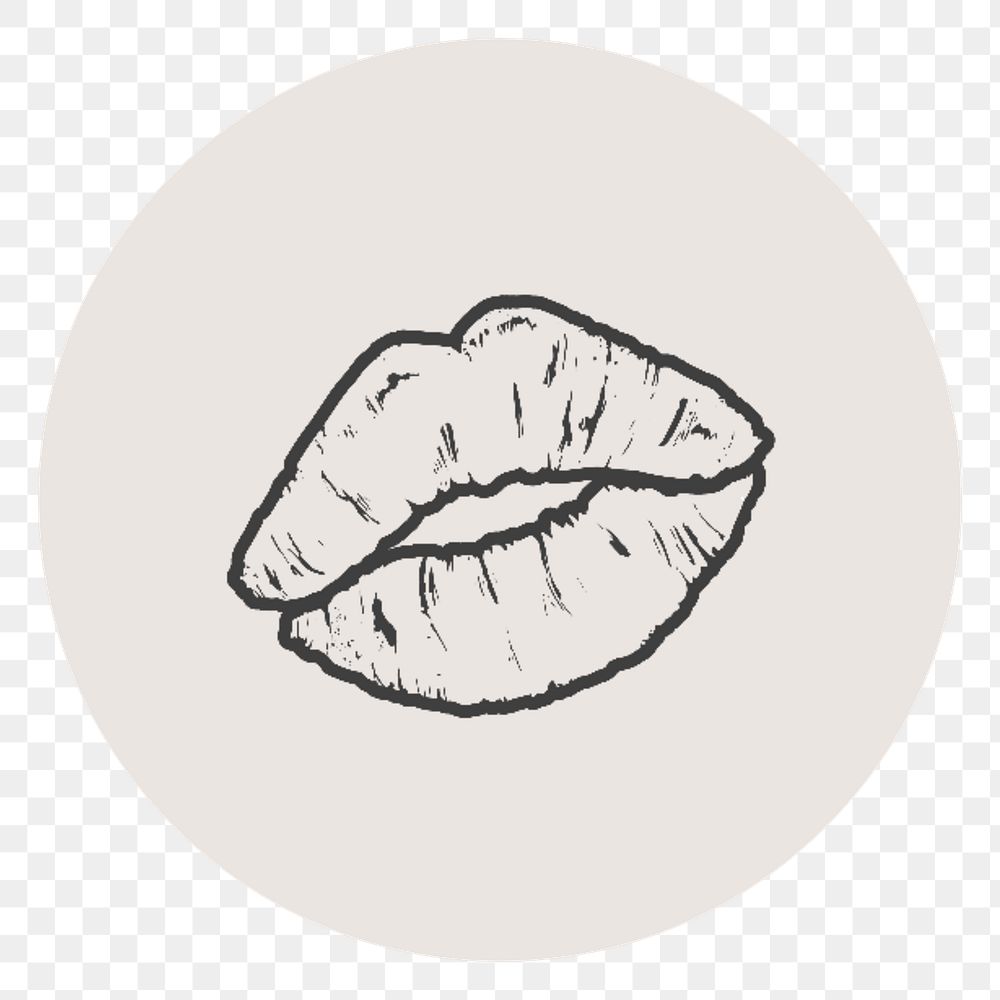 PNG lips IG story cover template, transparent background