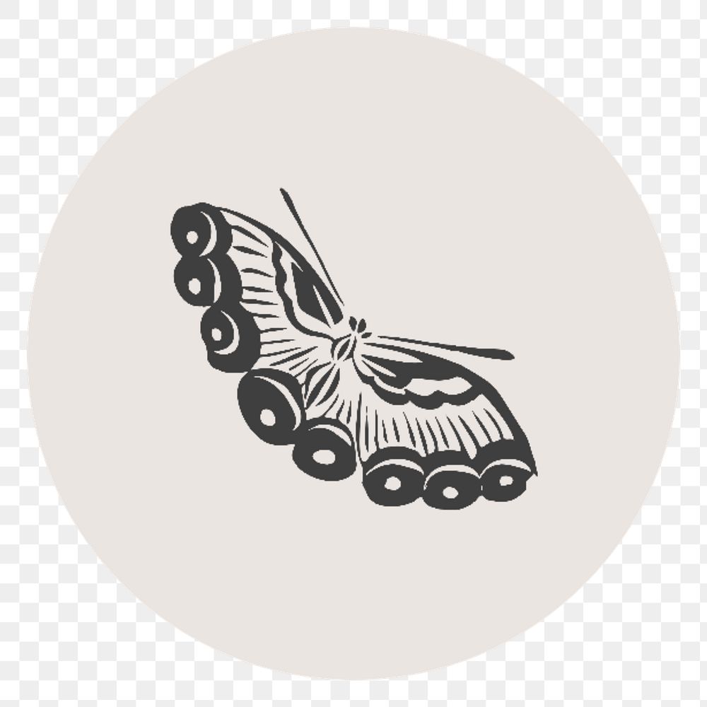 PNG moth IG story cover template, transparent background