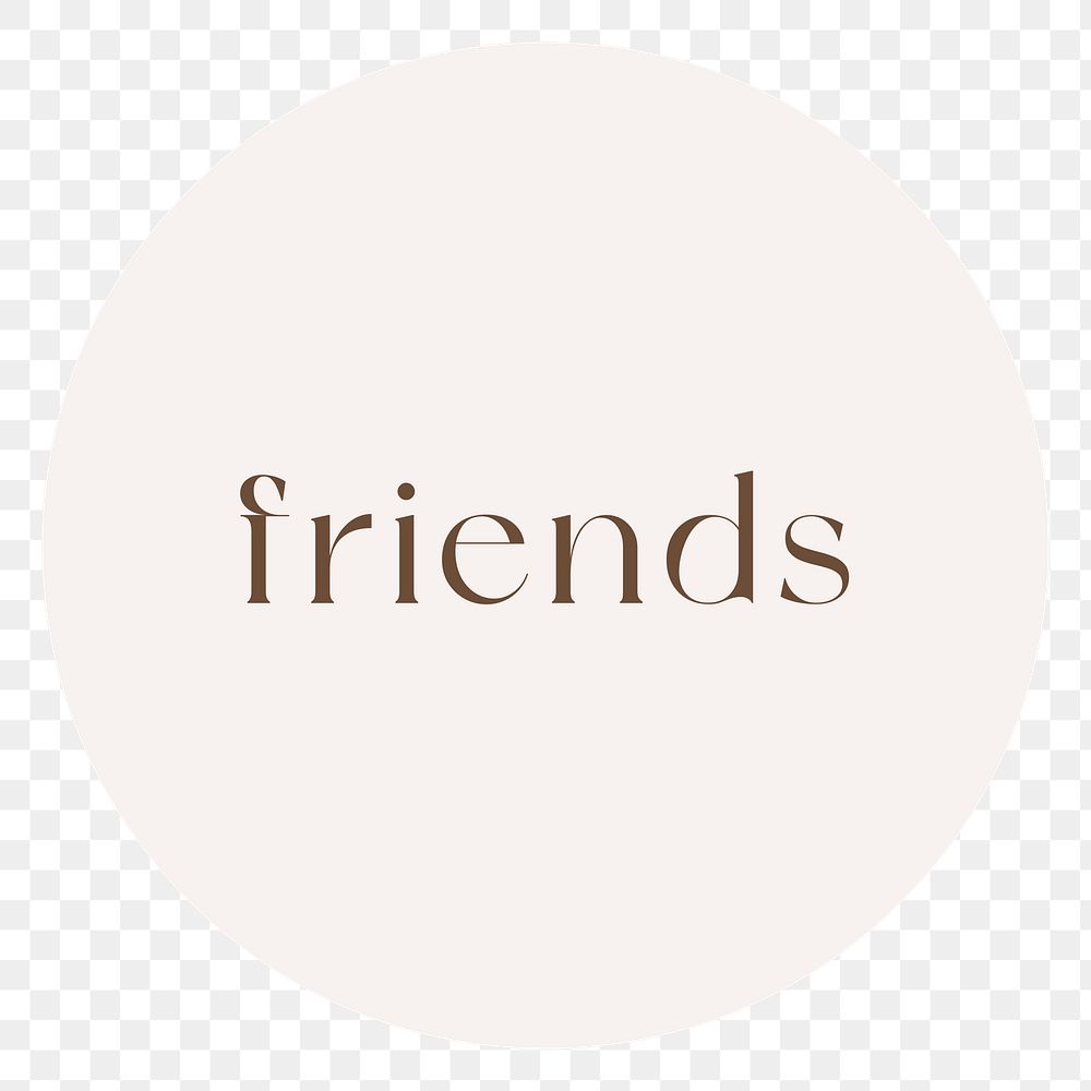 PNG friends IG story cover template, transparent background