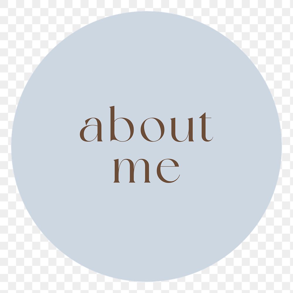 PNG about me IG story cover template, transparent background