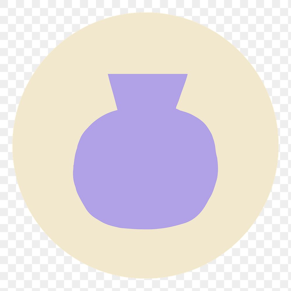 PNG purple vase IG story cover template, transparent background