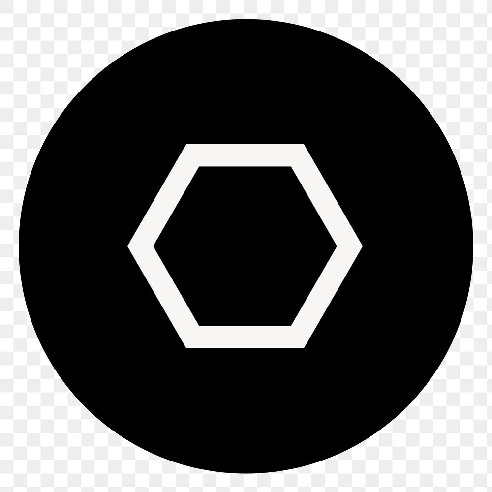 Black hexagon png geometric shape IG highlight story cover template, transparent background