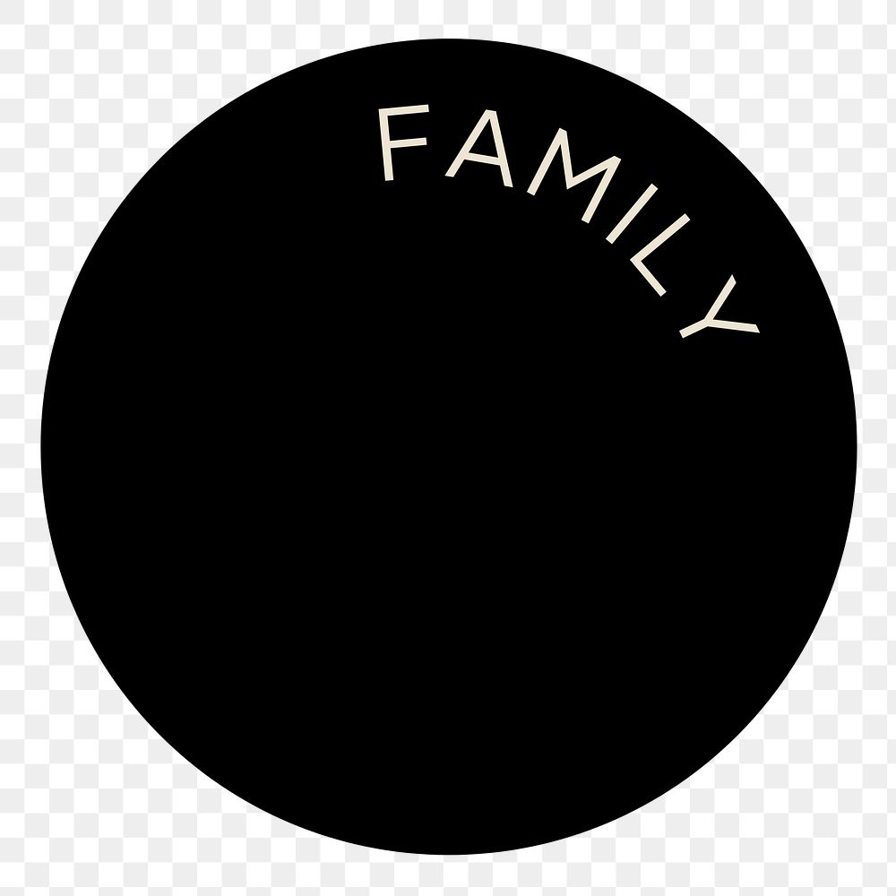 Black family png Instagram story highlight cover template, transparent background