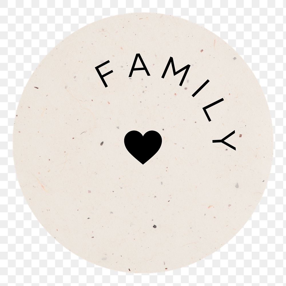 Beige family png Instagram story highlight cover template, transparent background