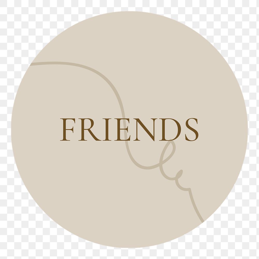 Earth tone friends png Instagram story highlight cover template, transparent background