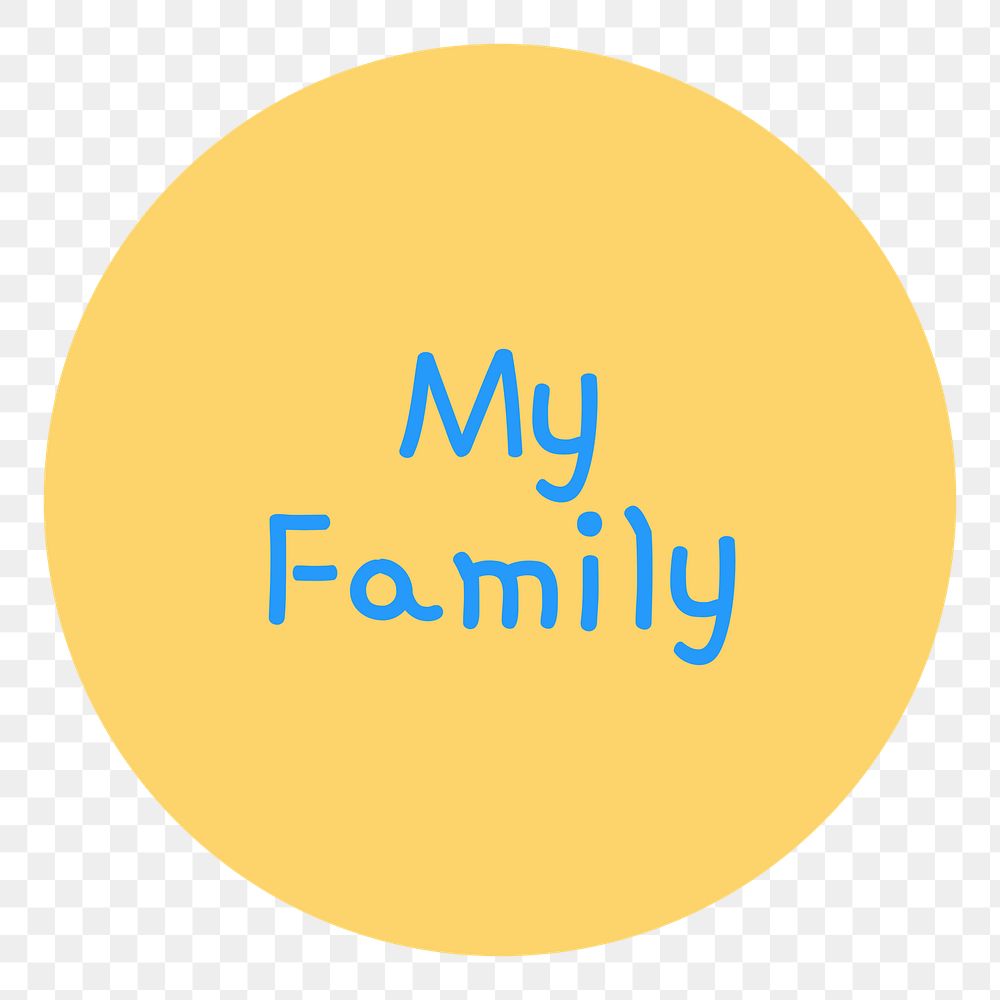 Yellow family png Instagram story highlight cover template, transparent background