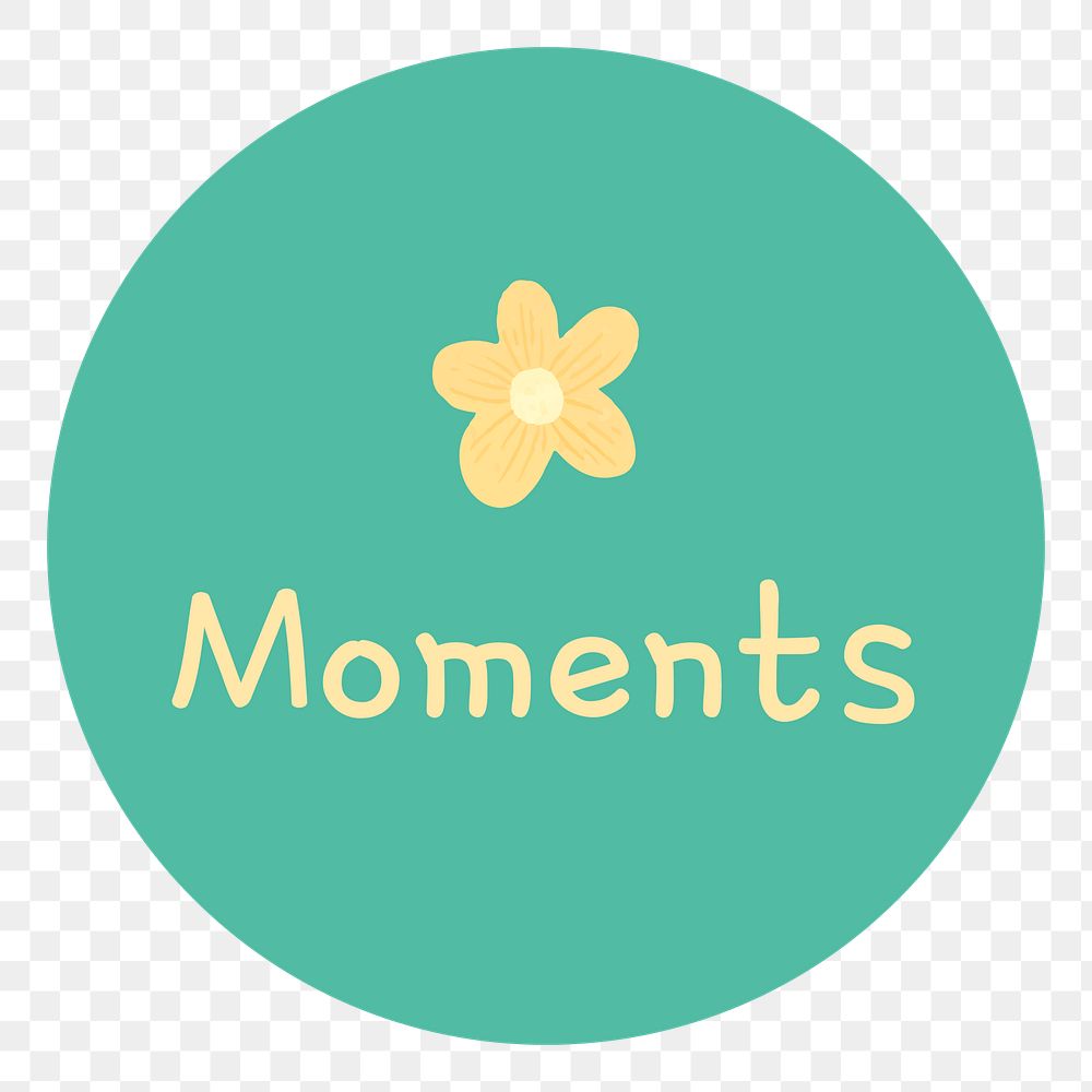 Green moments png Instagram story highlight cover template, transparent background