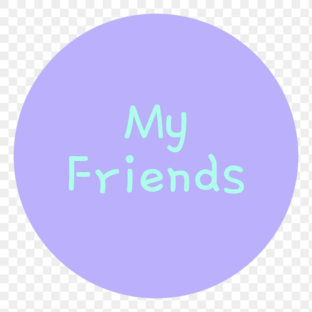 Purple friends png Instagram story highlight cover template, transparent background