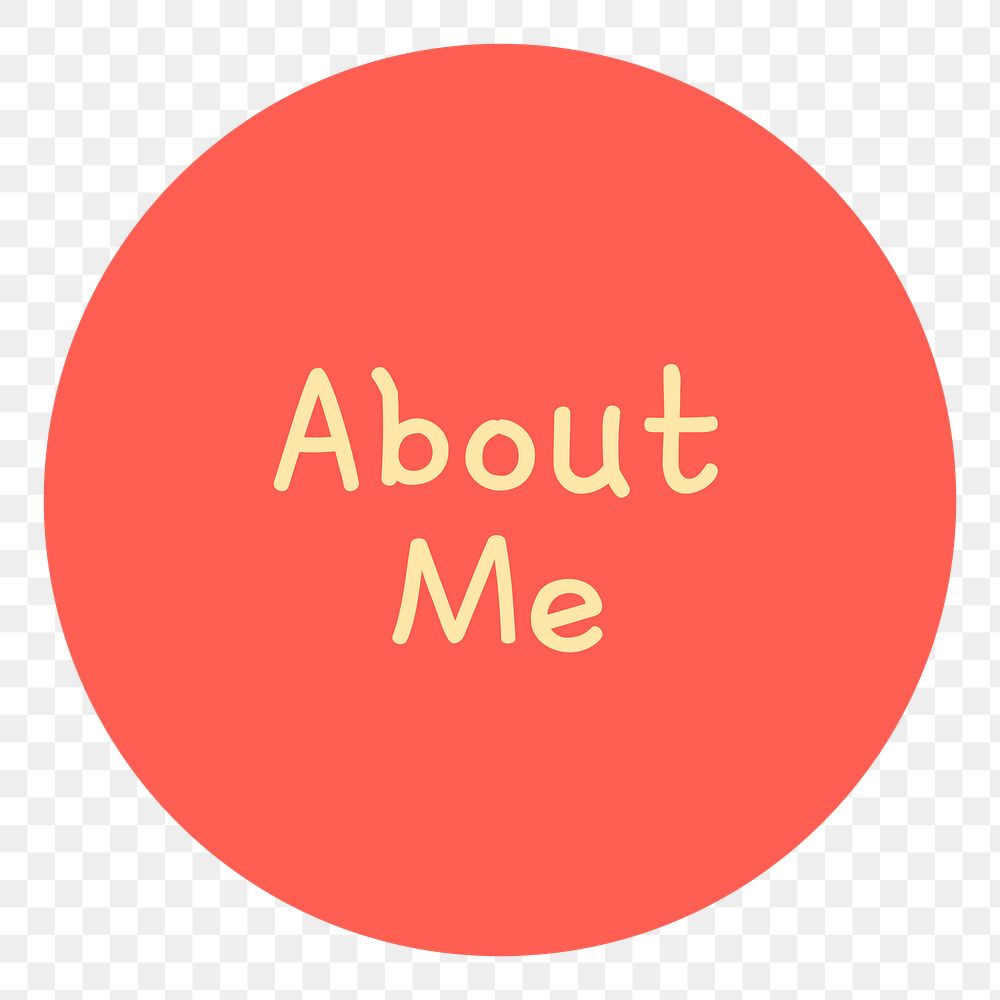 Red about me png Instagram story highlight cover template, transparent background