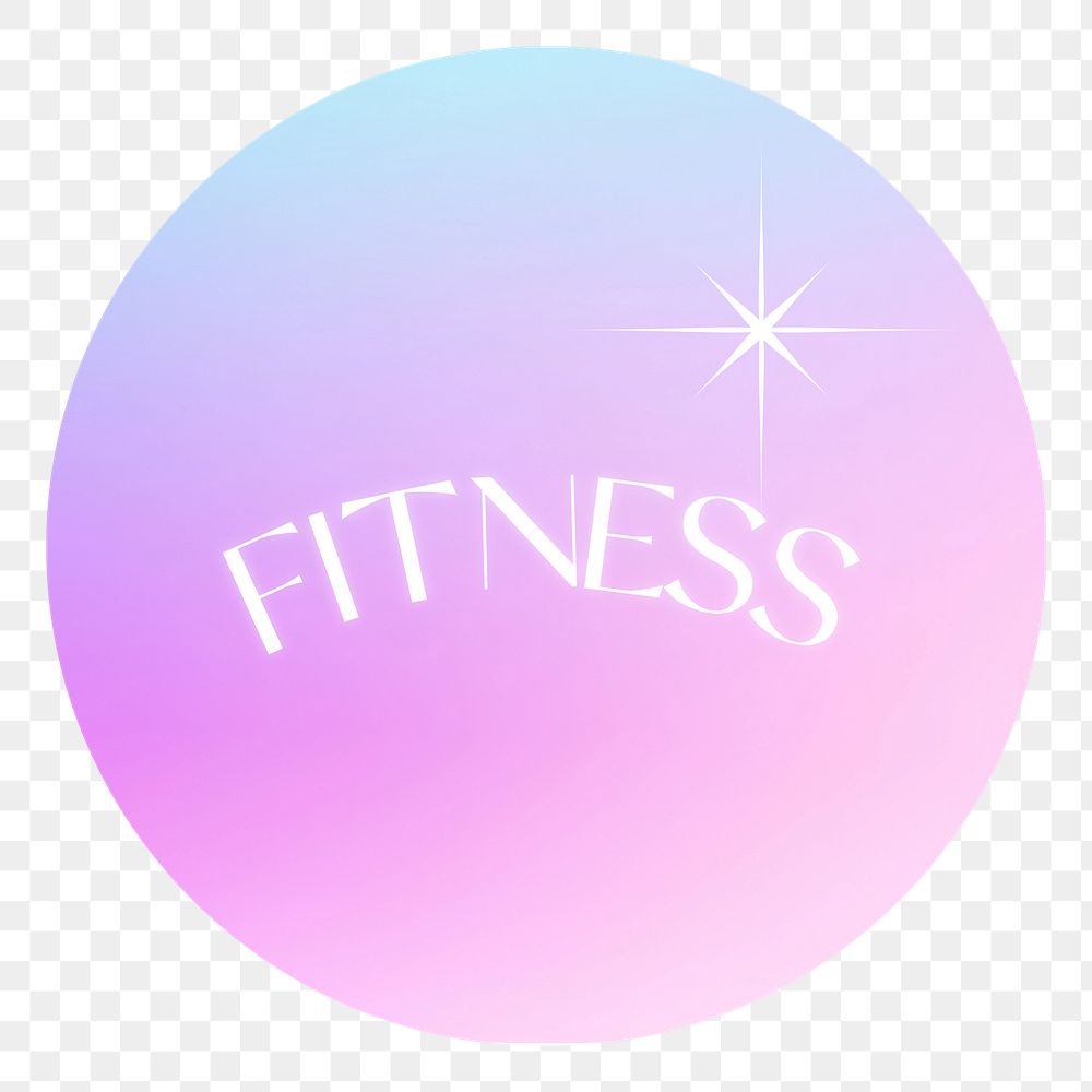 PNG fitness aura gradient  Instagram highlight cover template, transparent background