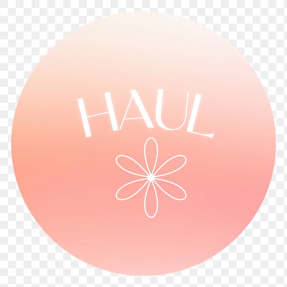 PNG haul aura gradient  Instagram highlight cover template, transparent background