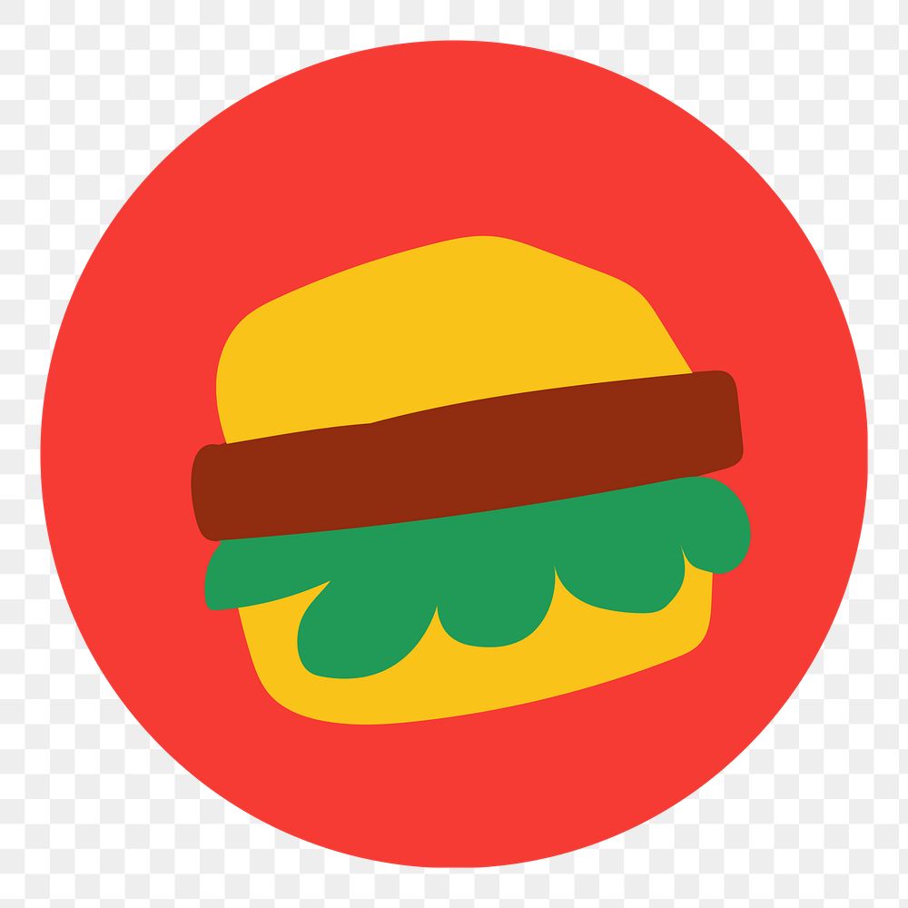 PNG hamburger doodle IG story cover template, transparent background